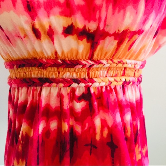 Weavers Orange Pink Tie Dye Top Shirt Short Sleeve - Picture 2 of 8